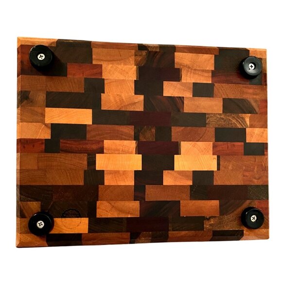 End grain Cutting Board made from various hard woods, with juice grove and non - Picture 3 of 3